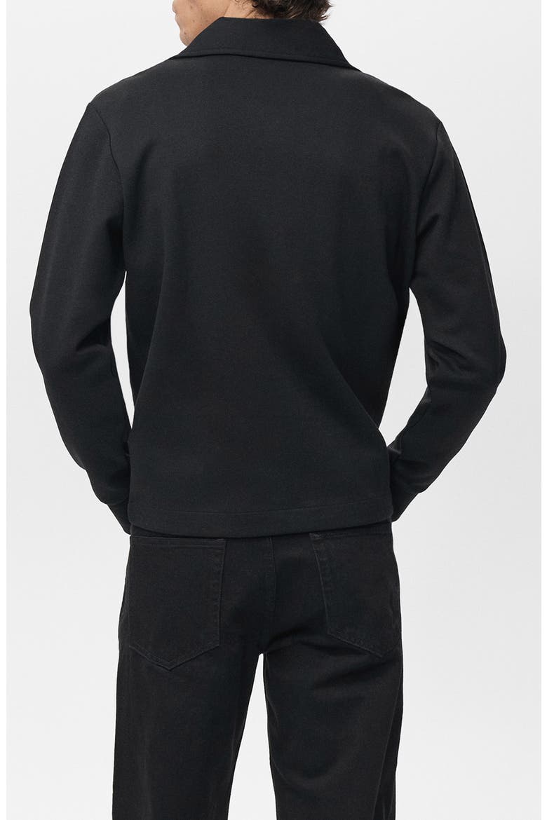 Quarter Zip Cotton Sweatshirt, Alternate, color, BLACK