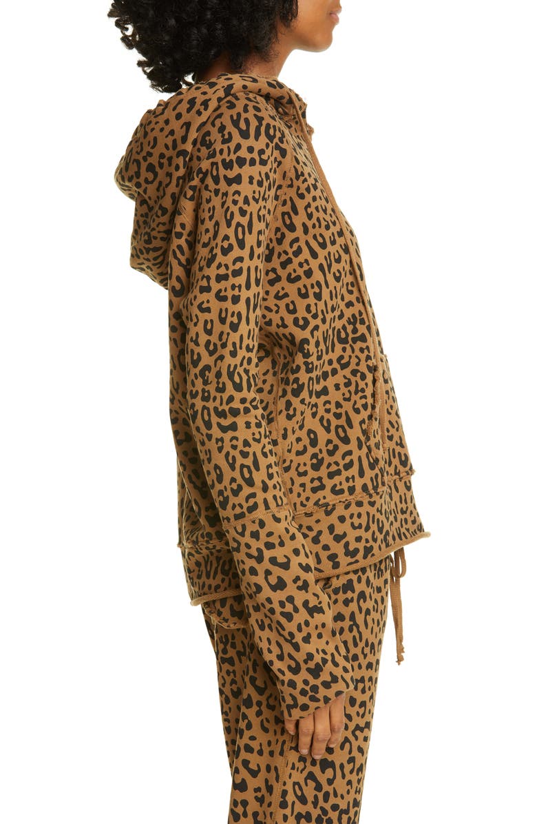 Nili Lotan Janie Leopard Print Hoodie, Alternate, color,
