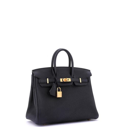 Pre-owned Hermes Hermes Birkin Handbag Black Togo With Gold Hardware 25 In Black