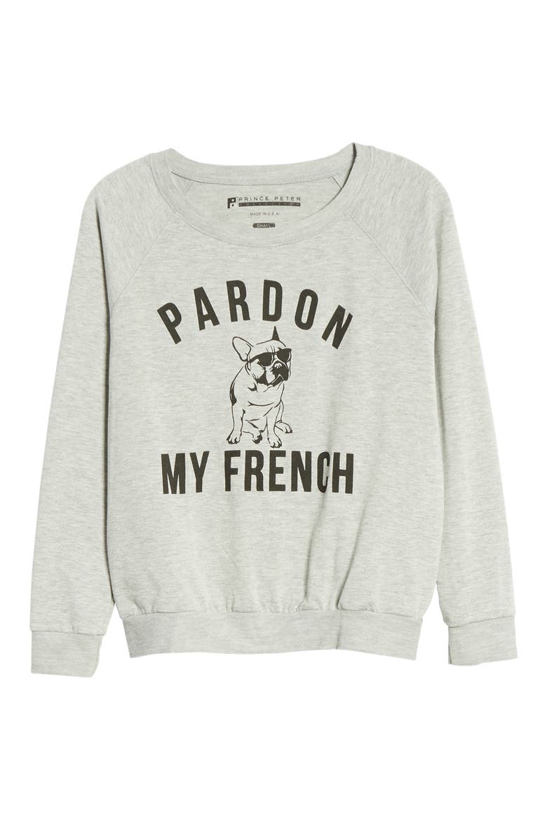 Pardon My French Pullover, Alternate, color, GREY