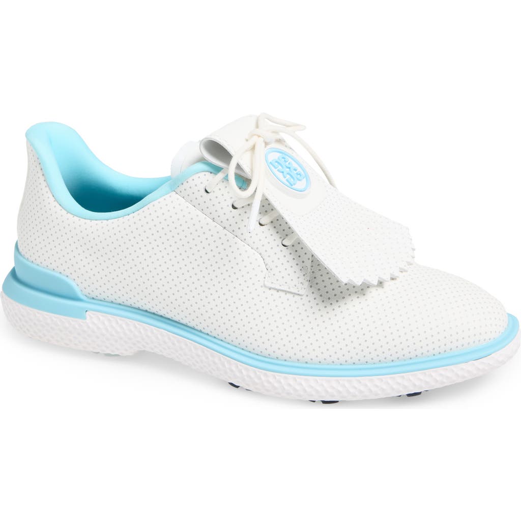 G/fore Gallivant2r Perforated Kiltie Golf Shoe In Snow / Cen