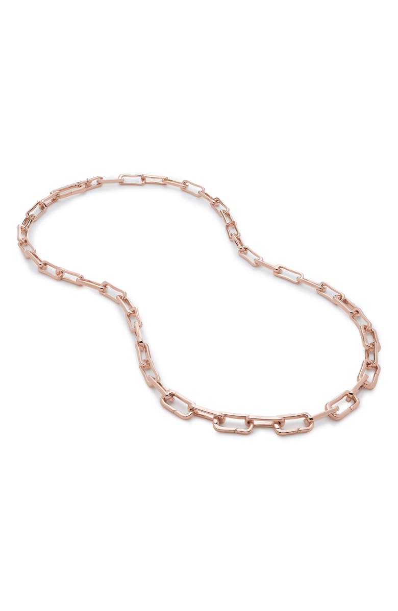 Monica Vinader Alta Chain Link Necklace, Main, color, 18K Rose Gold Vermeil