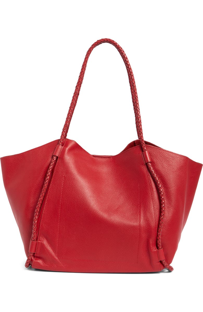 Lucky Brand Zila Leather Tote Bag, Alternate, color, Salsa