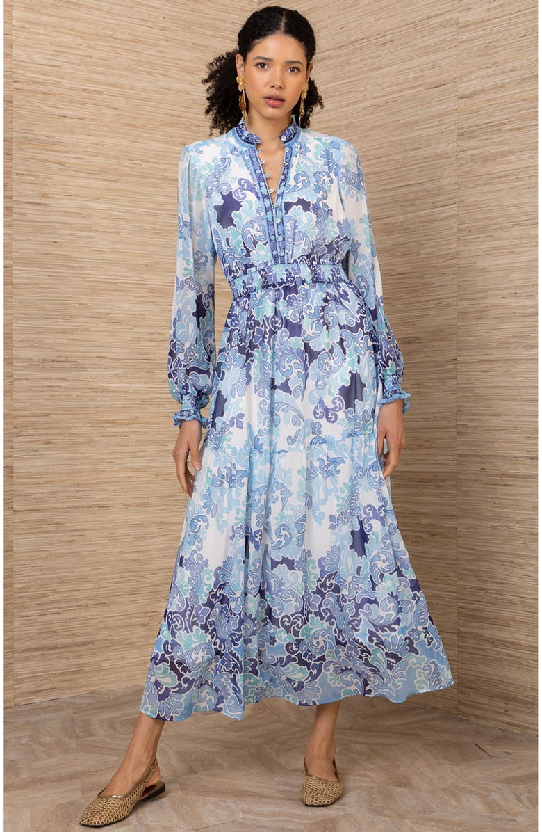 Hale Bob Bertille Chiffon Maxi Dress, Main, color, Blue