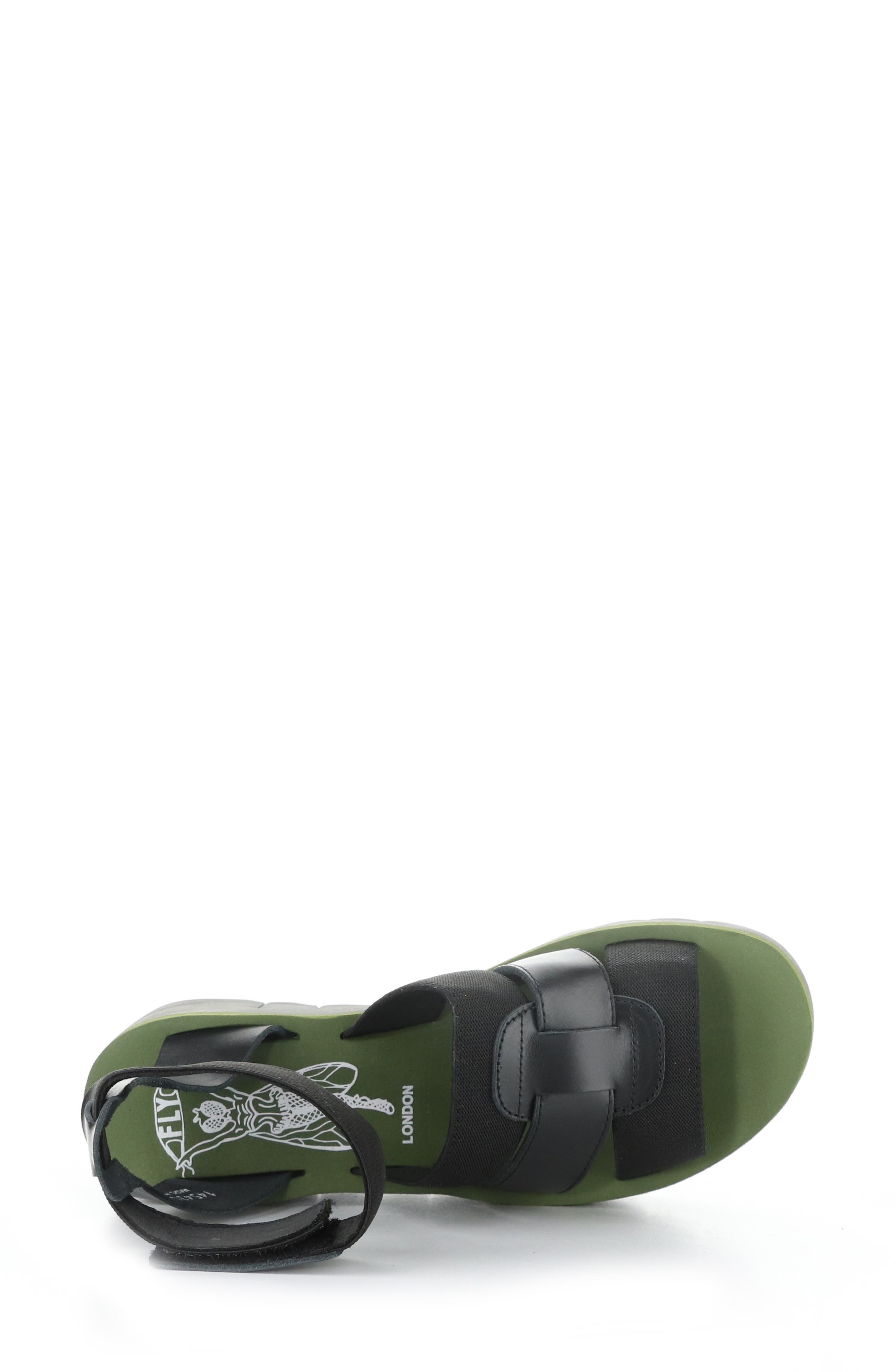 Fly London Yory Ankle Strap Sandal, Alternate, color, Black