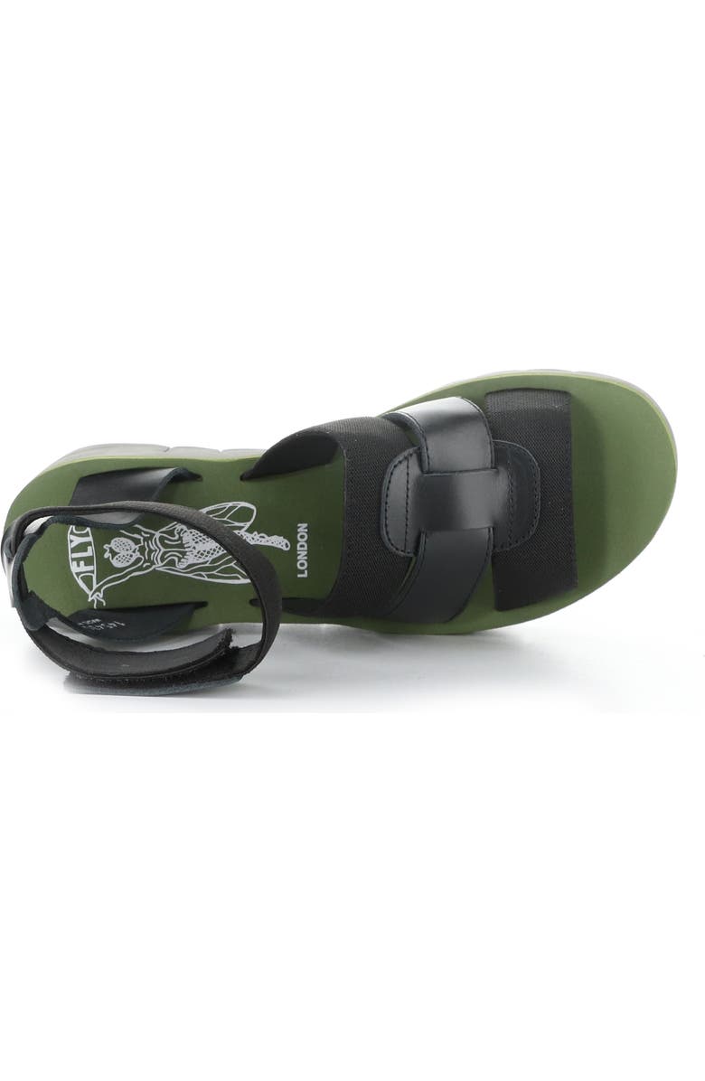 Fly London Yory Ankle Strap Sandal, Alternate, color, Black