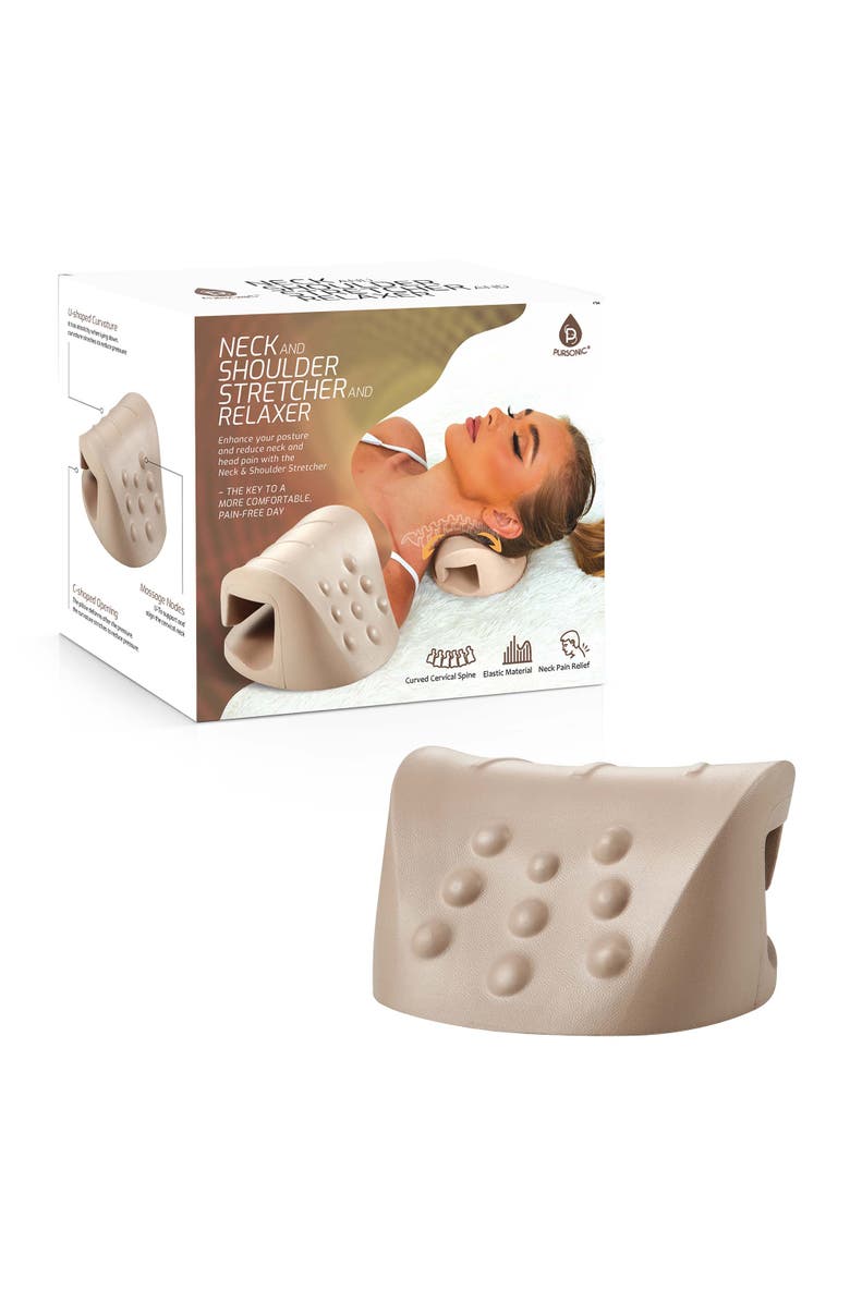 PURSONIC Neck and Shoulder Stretcher and Relaxer, Alternate, color, Beige
