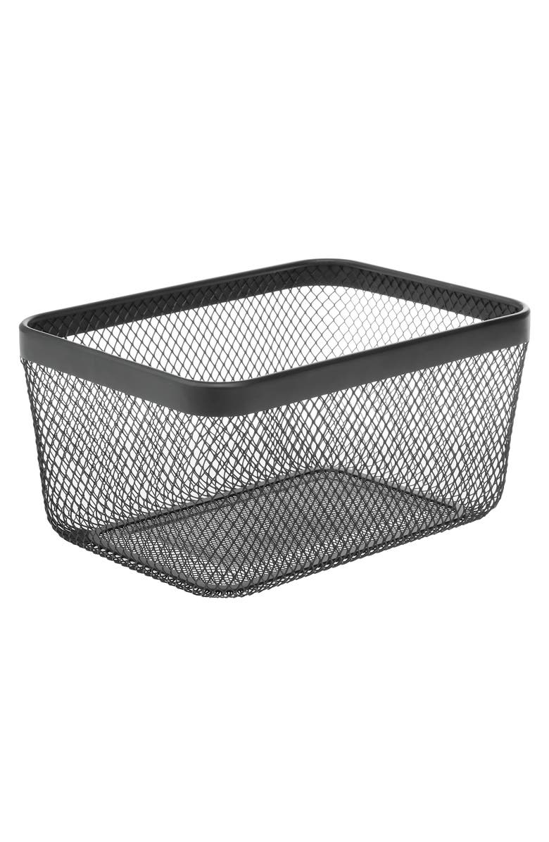 mDesign Metal Mesh Pantry Basket for Kitchen Storage - Set of 4 - Black, Alternate, color, Black