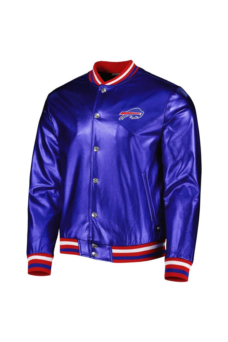 Men's The Wild Collective Royal Buffalo Bills Metallic Bomber Full-Snap Jacket, Alternate, color, Royal