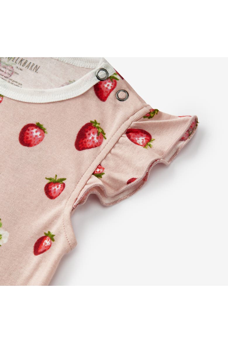Organic Cotton Ruffle One Piece, Alternate, color, Strawberry