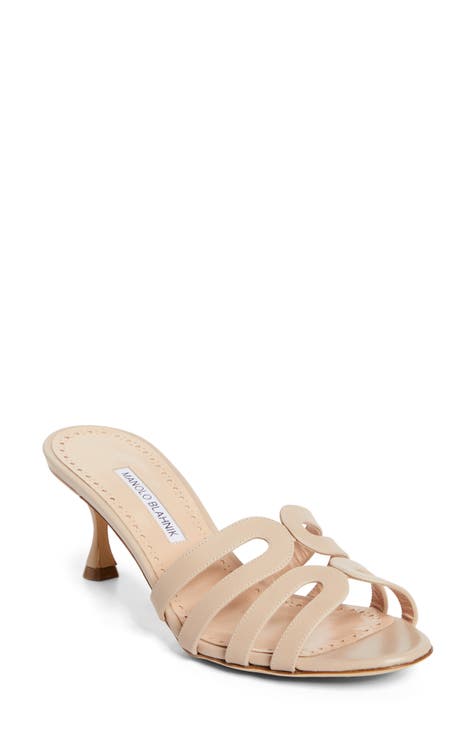 MANOLO BLAHNIK あまく MACULA 5cm SANDALS(snake)