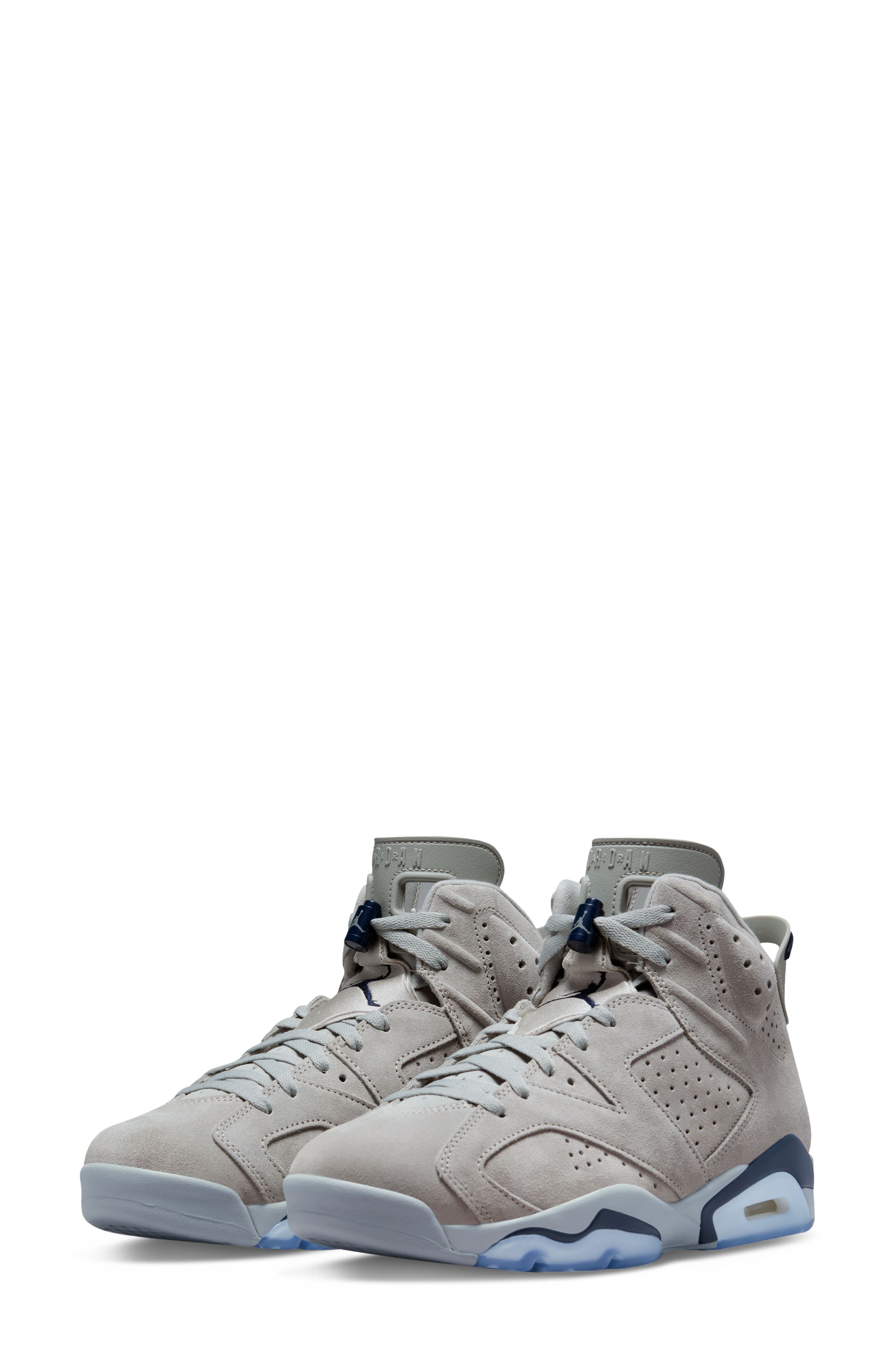 Air Jordan 6 Retro High Top Sneaker, Main, color, MAGNET/ COLLEGE NAVY