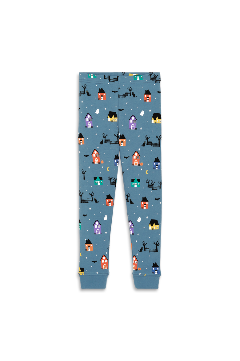 Kids Organic Pj Pant In Halloween Prints, Main, color, Moonlight Spooky Village