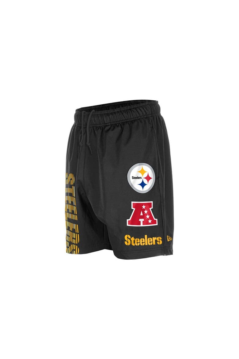Men's New Era  Black Pittsburgh Steelers Match Shorts, Alternate, color, Black