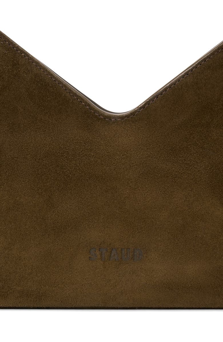 STAUD Valerie Suede Shoulder Bag, Alternate, color, Truffle