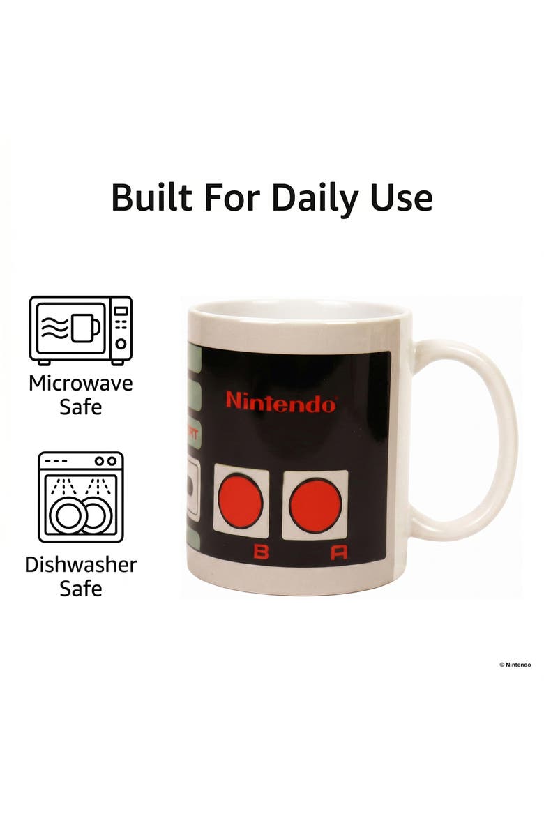 11 oz Nintendo NES Controller Wrap Ceramic Mug, Alternate, color, Multicolored