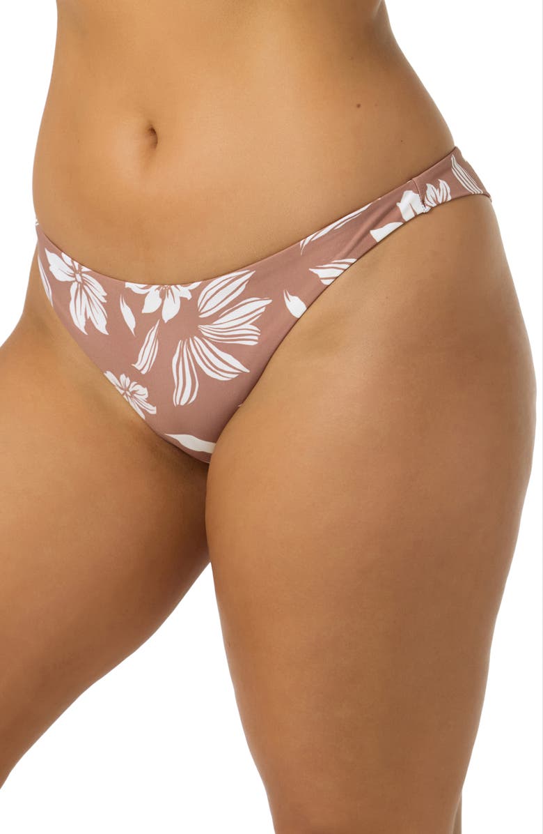 O'Neill Nomad Floral Hermosa Bikini Bottoms, Alternate, color, Carob Brown