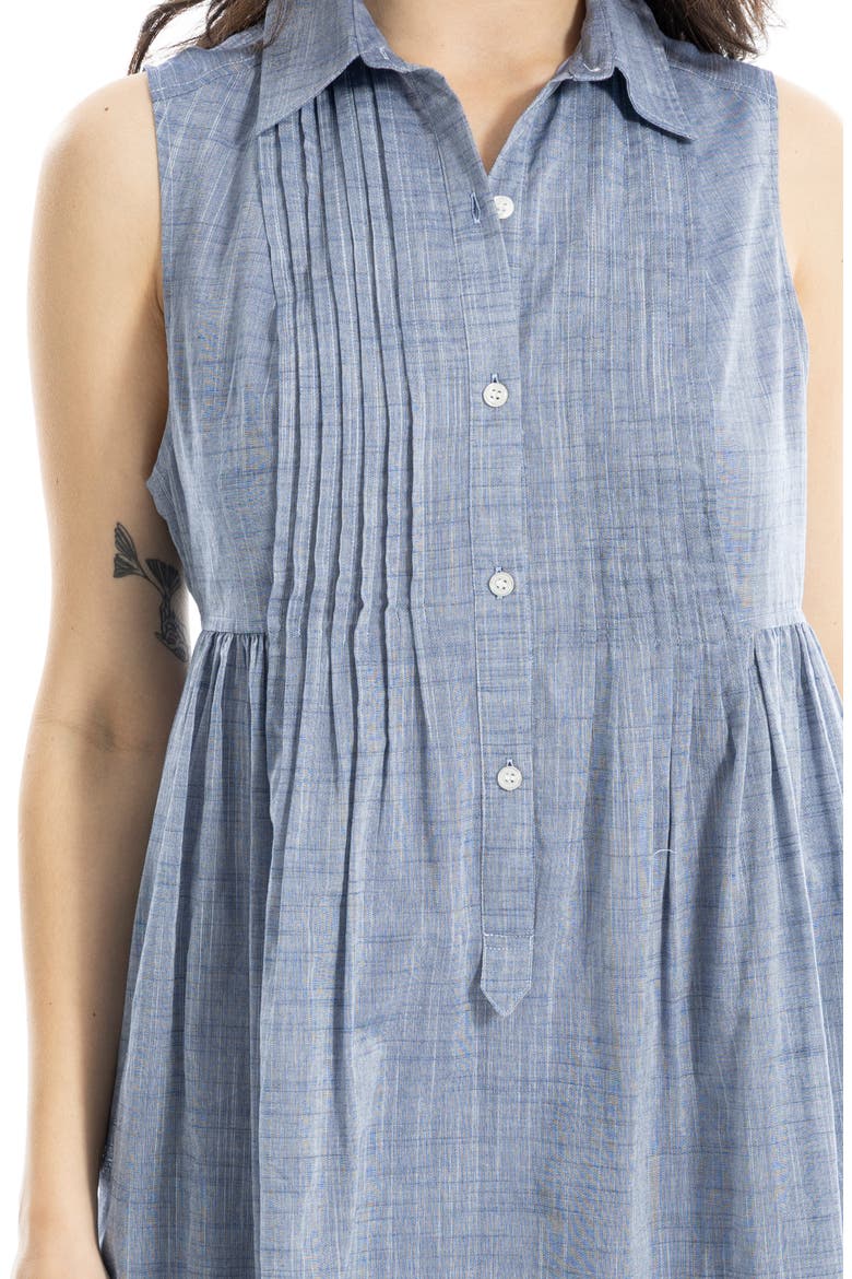Sleeveless Cotton Chambray Shirtdress, Alternate, color, CHAMBRAY