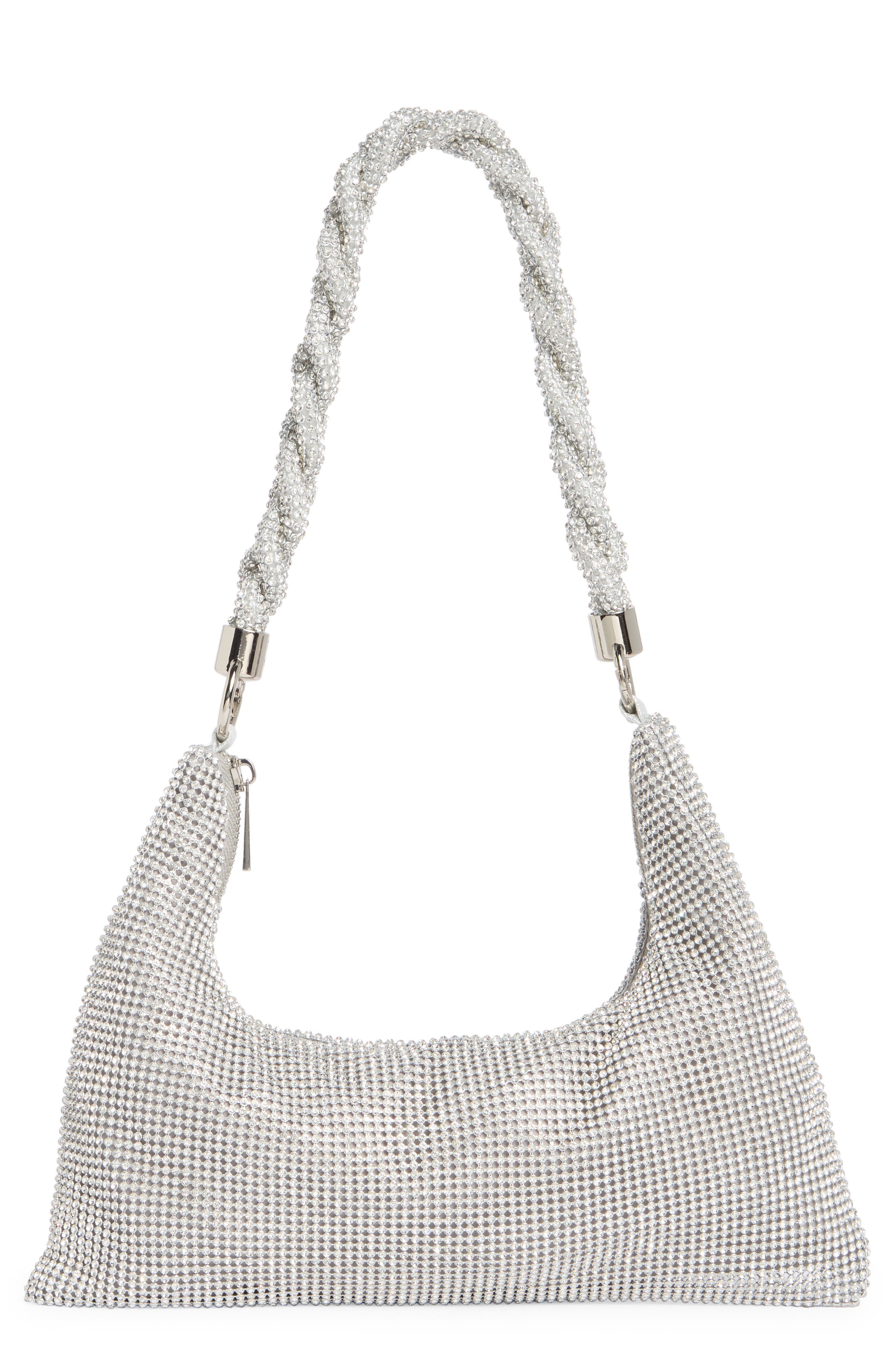 BCBG Shimmer Shoulder Bag, Main, color, Silver