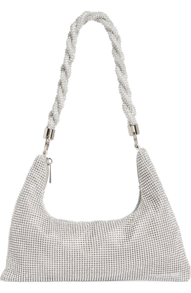 BCBG Shimmer Shoulder Bag, Main, color, Silver