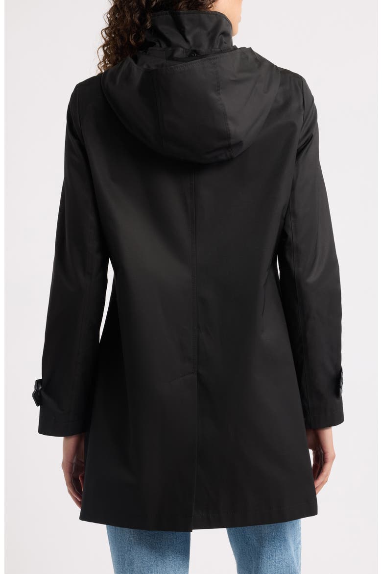 Hooded Cotton Blend Coat, Alternate, color, BLACK