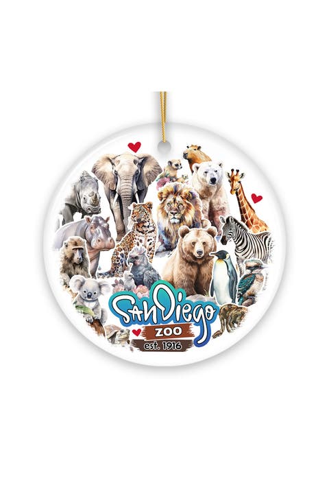 San Diego Zoo Watercolor Animals Ornament - Version 2