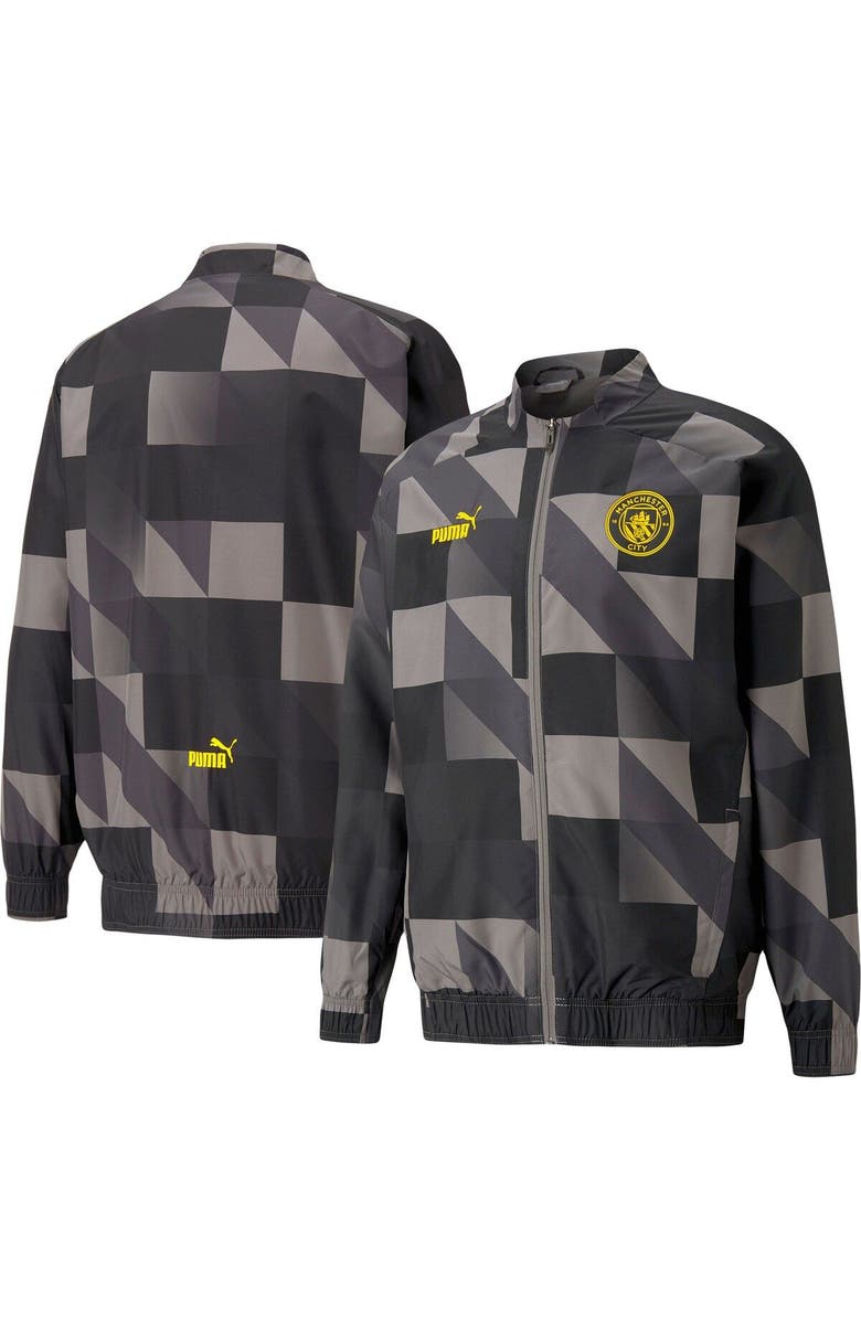 PUMA Men's Puma Black Manchester City 2022/23 Pre-Match Full-Zip Jacket, Main, color, Black