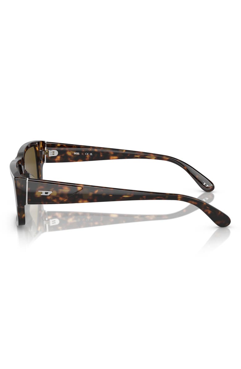 DIESEL<sup>®</sup> Geck-D 57mm Rectangular Sunglasses, Alternate, color, Shiny Dark Havana/ Solid Brown