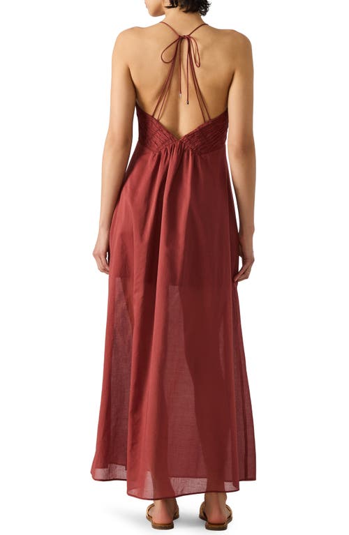 Steve Madden Brianna Side Slit Sleeveless Cotton Maxi Dress In Dusty Brick