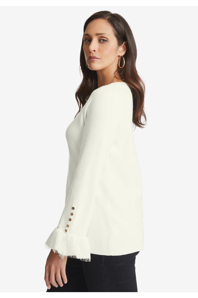 Lace Cuff Pullover, Alternate, color, IVORY