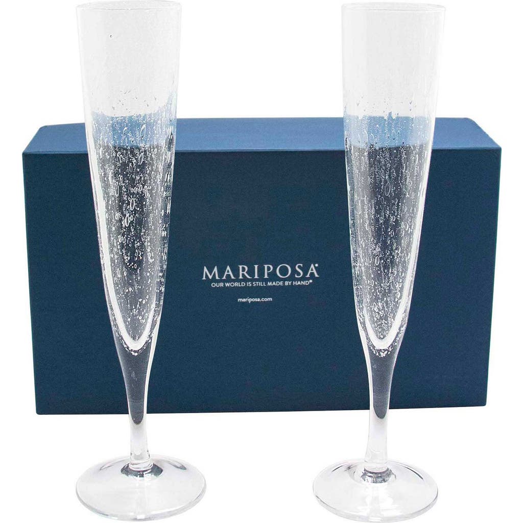 Mariposa Bellini Set of 2 Bubble Champagne Flutes in Clear  product