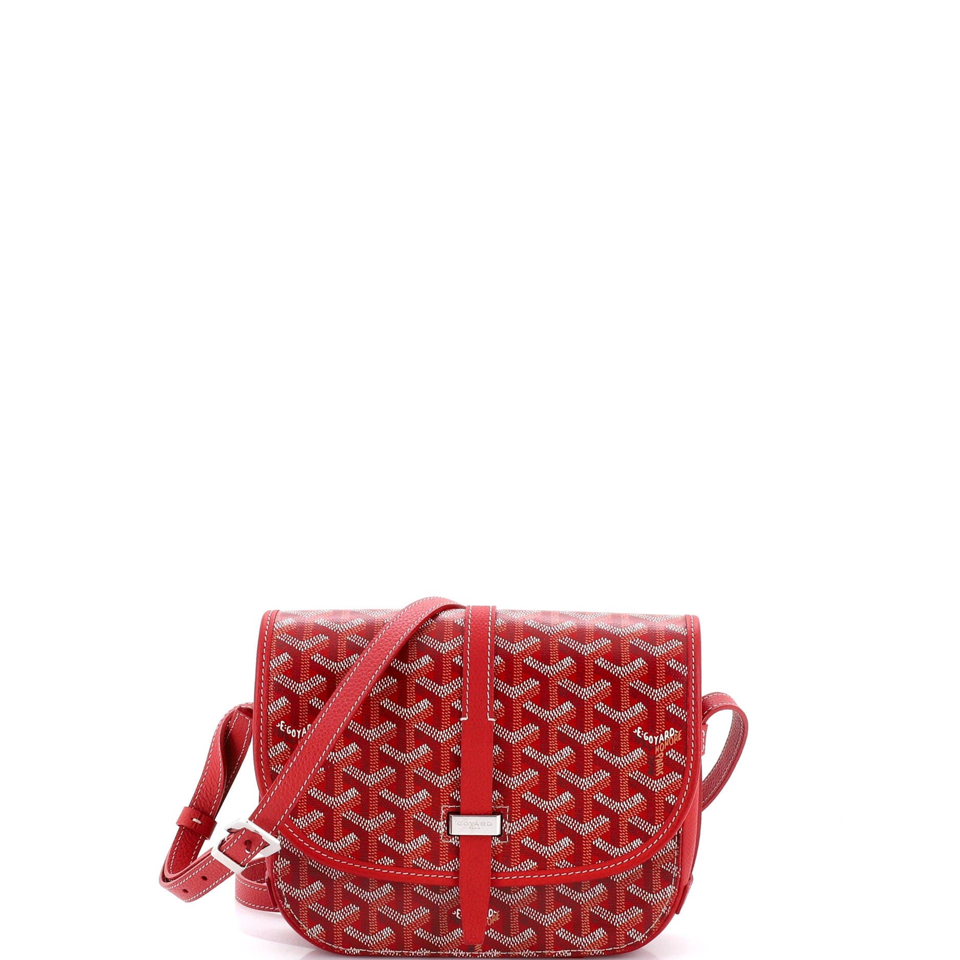 Pre-Owned Goyard Belvedere II Messenger Bag Coated Canvas PM, Main, color, Red