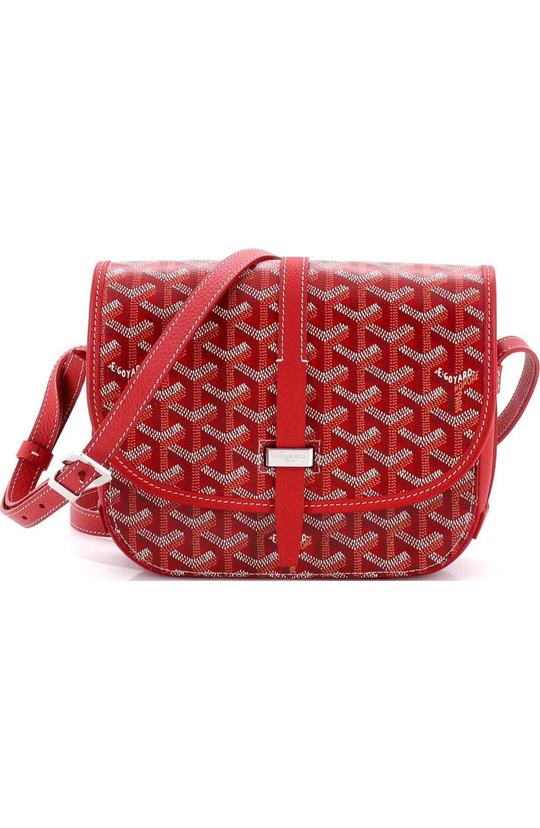 Pre-Owned Goyard Belvedere II Messenger Bag Coated Canvas PM, Main, color, Red