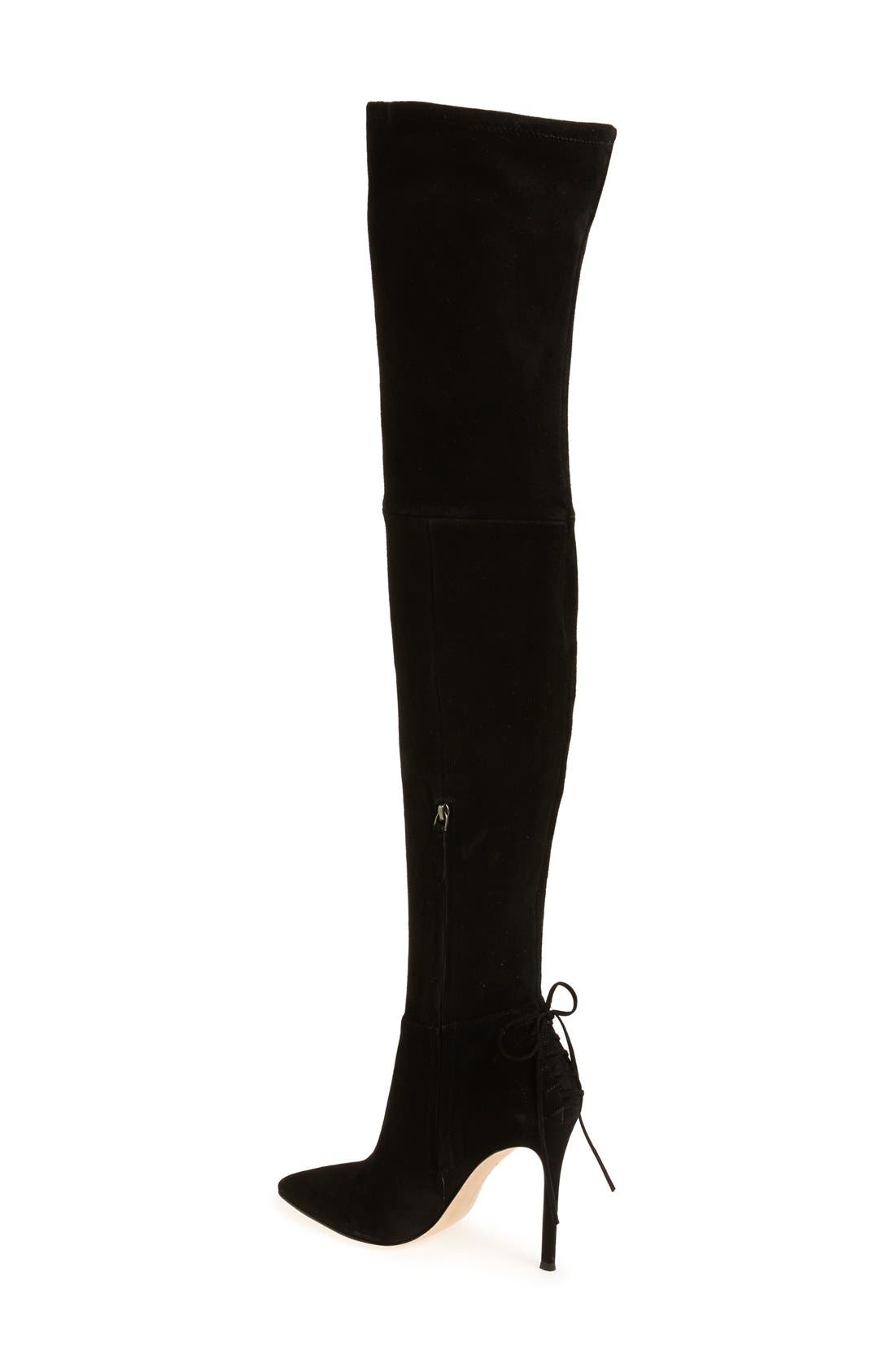 'Caterina' Over the Knee Boot, Alternate, color, BLACK SUEDE
