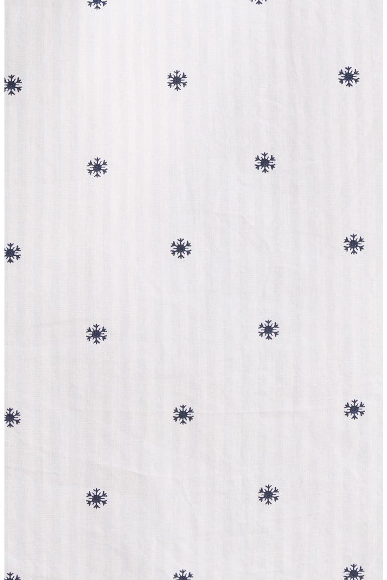 Classic Piped Cotton Nightshirt, Alternate, color, BLUE- NAVY SNOWFLAKE STRIPE