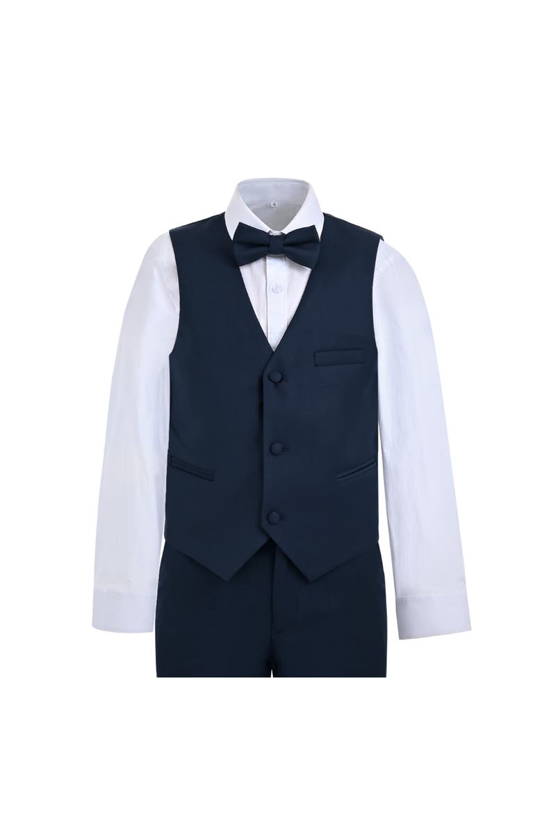 Serge Formal Vest & Bow Tie Suit, Alternate, color, Navy