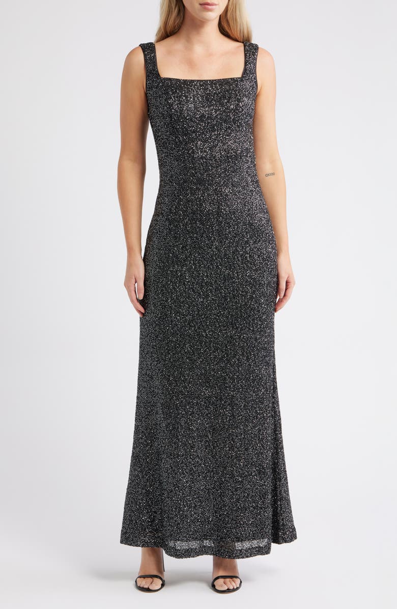 Vince Camuto Sleeveless Sequin Dress, Main, color, Black