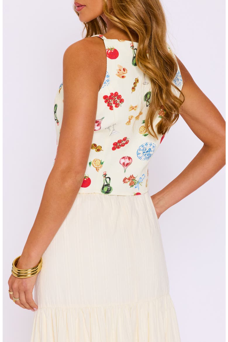 Solstice Mixed Print Cotton Vest, Alternate, color, CREAM MULTI