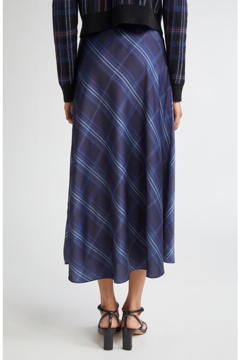 Plaid Satin Slipskirt, Alternate, color, CASPIAN
