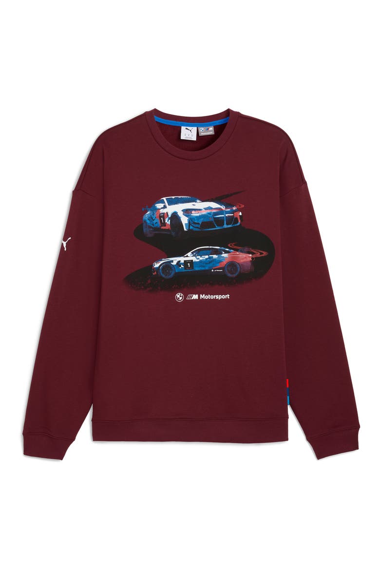 BMW Cotton Graphic Crewneck Sweatshirt, Alternate, color, RUBY SHIMMER