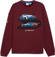 PUMA BMW Cotton Graphic Crewneck Sweatshirt