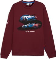 PUMA BMW Cotton Graphic Crewneck Sweatshirt