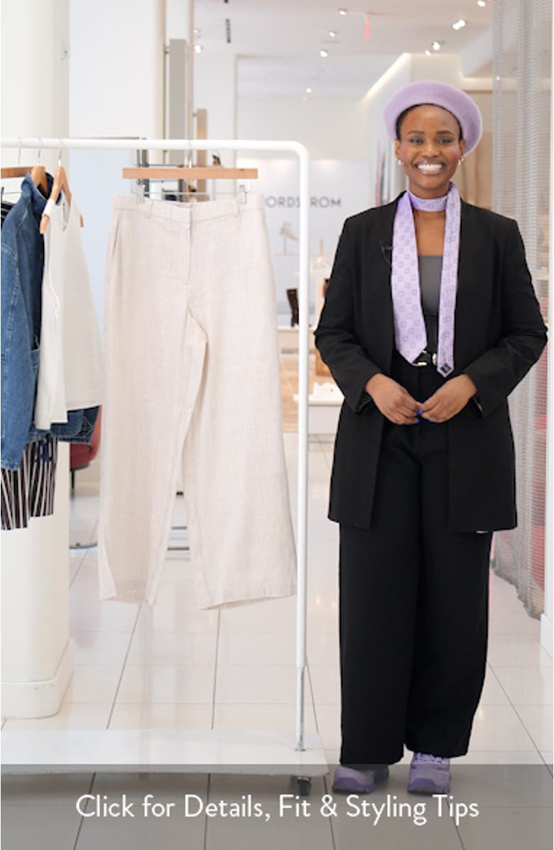 High Waist Linen Blend Wide Leg Pants, sales video thumbnail