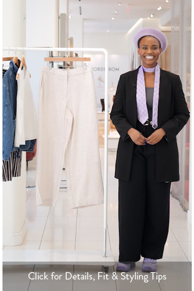 High Waist Linen Blend Wide Leg Pants video