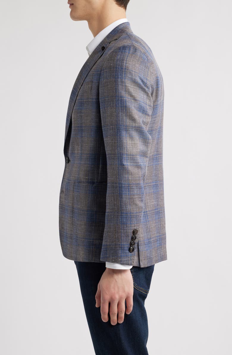 Peter Millar Crown Crafted Dawson Plaid Wool Blend Sport Coat, Alternate, color, 