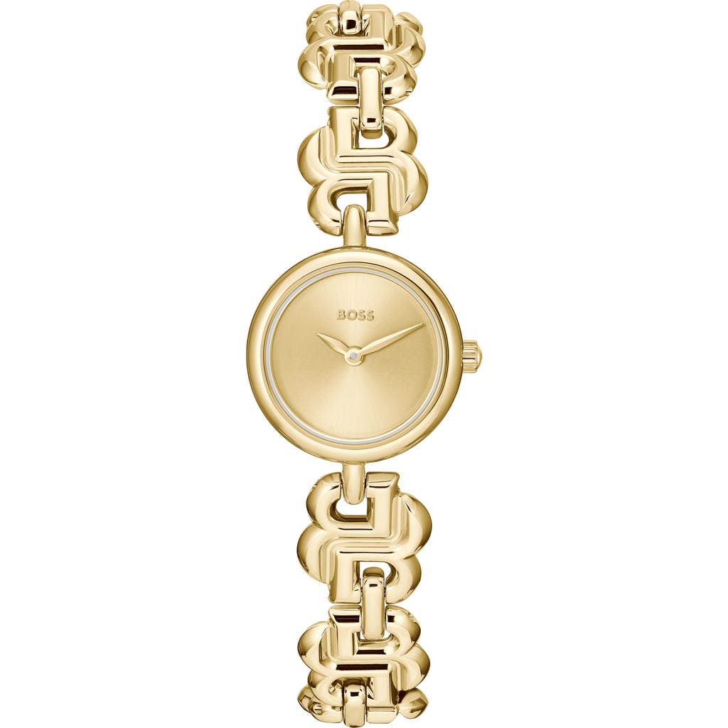 Hugo Boss Boss Double B Dressy Bracelet Watch, 23mm In Gold