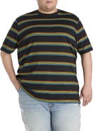 Harbor Bay by DXL Big & Tall Moisture-Wicking Striped T-Shirt