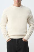 MANGO Crewneck Cotton Blend Sweater