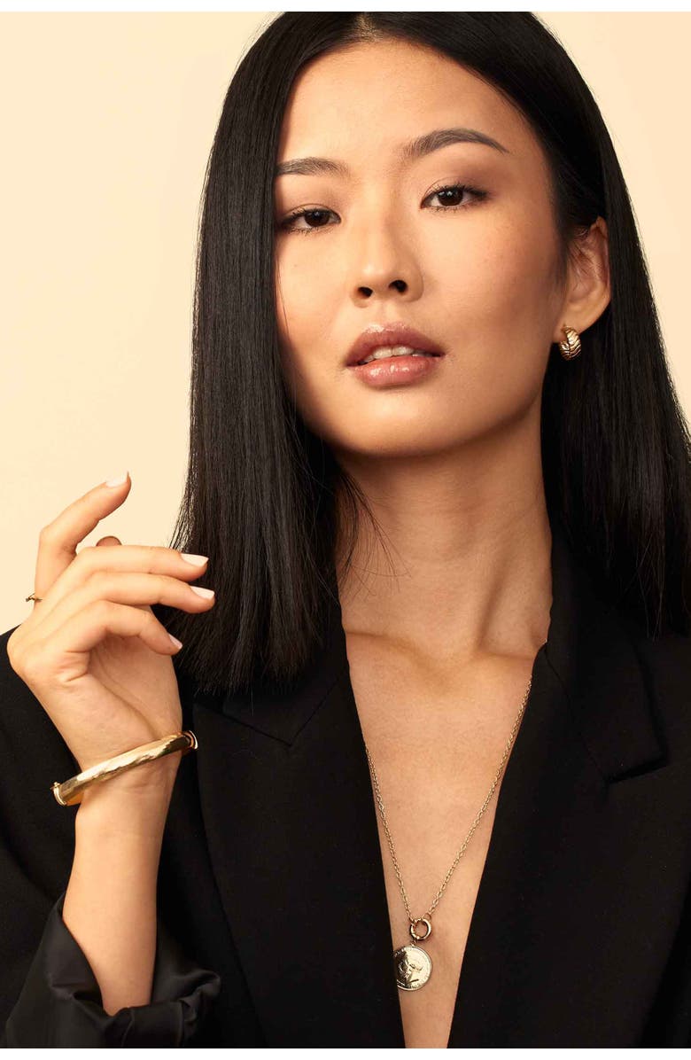 Oradina 14K Yellow Gold Cobra Hoops, Alternate, color, Yellow Gold