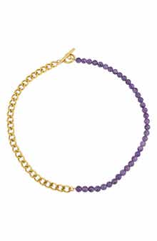 REBL Gender Inclusive Half Cuban Half Beaded Chain Necklace